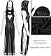 Aucute Damen Sexy Durchsichtiges Gothic Kleid mit Kapuze, Kragen Hals ärmelloses Halloween Kostüm EDM Festival Rave Outfit Schwarze, S