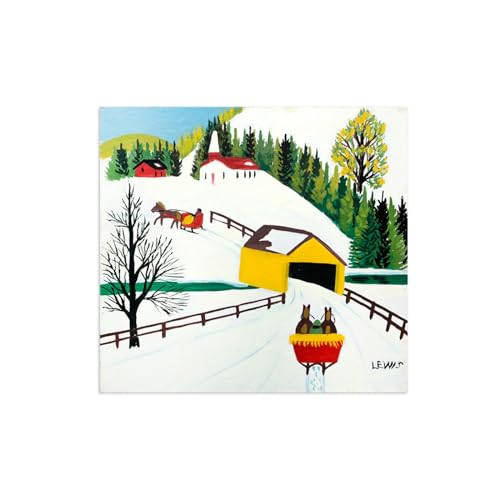 Peinture Reproductions Maud Lewis Pont Couvert Contre Murs Vides