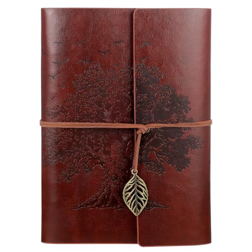 PU Leather Journal Notebook A5 Refillable Diary 23 X 16 cm (Brown)