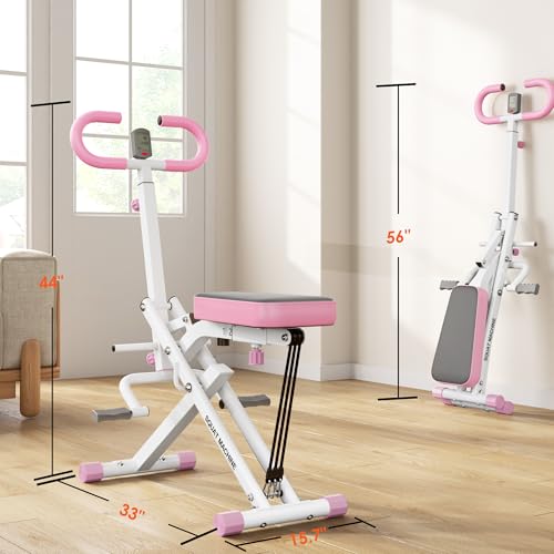 Image of SogesHome Squat Machines Rowing Machine for Home, Foldable & Full Body Exercise Workout Equipment with Adjustable Resistance Bands for Women, Row and Ride Squat Machine for Glutes and Abs, 330 LBS