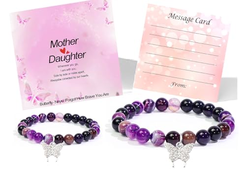 Image of Mother Daughter Bracelets, Koala Bear Bracelet Koala Gifts, Butterfly Heart Bracelets Inspirational Gifts for Mom Daughter