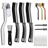 20-Piece Crevice Cleaning Brush Set - Multifunctional Kit with Precision Brushes, Scraper&Shower Cleaner Brush for Car, Kitchen, Bathroom, Grout, Sink, Cup, Teapot, Bottle, Blender, Corners &More
