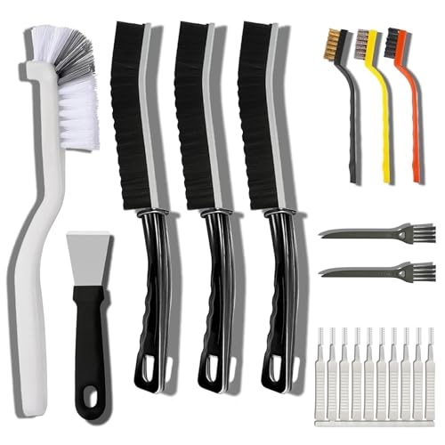 20-Piece-Crevice-Cleaning-Brush-Set-Multifunctional-Kit-with-Precision-Brushes-ScraperShower-Cleaner-Brush-for-Car-Kitchen-Bathroom-Grout-Sink-Cup-Teapot-Bottle-Blender-Corners-More 20-Piece Crevice Cleaning Brush Set - Multifunctional Kit with Precision Brushes, Scraper&Shower Cleaner Brush for Car, Kitchen, Bathroom, Grout, Sink, Cup, Teapot, Bottle, Blender, Corners &More - Image 1