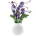 XNERZHOU. 1/12 Maßstab Mini Puppenhaus Artificial Grün Gefälschte Pflanze Blume im Topf Feegarten Puppenhäuser Spielzeug Puppenhaus Miniatur (Color : Lila, Size : Total Height 6 cm)