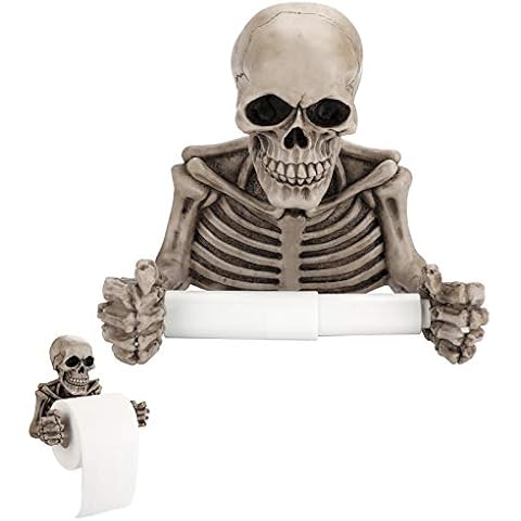 Soporte de pared para papel de seda con diseño de calavera de resina BSTKEY Cover