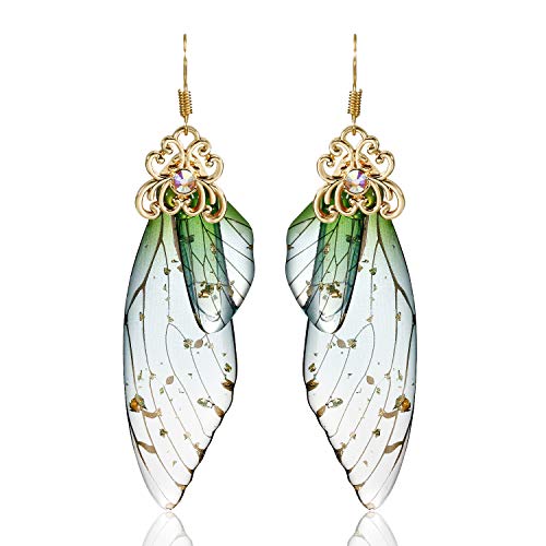 BELLA-Bee Butterfly Wing Drop Dangle Earrings Gold Plated Crystal Rhinestone for women wedding Jewelry