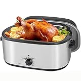 【For a 30-pound turkey】The 26-quart capacity is enough to roast a 30-pound large turkey or a 34pound roast for family gatherings,holiday celebrations or large potlucks.Cooking large quantities of food at once is also no problem at all,convenient for ...