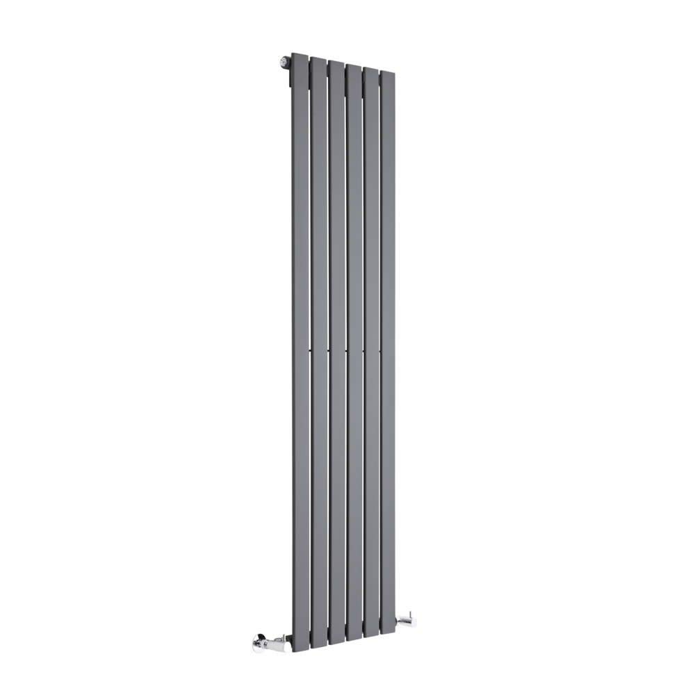 Milano Anthracite Alpha Vertical Single Flat Panel Radiator - 1600Mm X 420Mm