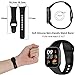 Lijinlan Protective Case & Watch Band & Charging Cable for Redmi Watch 3/Mi Watch Lite 3, Hard PC Case Built in Tempered Glass Screen Protector with Sport Silicone Band and USB Charge Cable (Black)