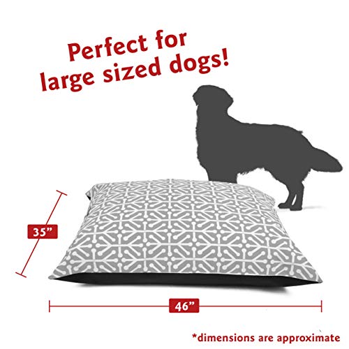 Image of Majestic Pet Rectangle Large Dog Bed Washable - Non Slip Comfy Pet Bed - Dog Crate Bed Super Value Pillow Dog Bed - Dog Kennel Bed for Sleeping - Dog Bed Large Breed 46 x 35 Inch - Aruba Gray
