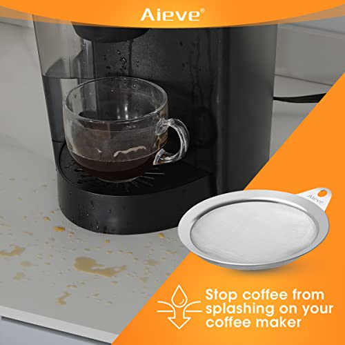 Aieve Coffee Bar Accessories, 304 Stainless Steel Coffee Splatter Guard Espresso Accessories Coffee Drip Tray Espresso Splatter Guard For Keurig, Cuisinart, Ninja, Mr Coffee And Other Coffee Maker #TOP4