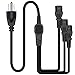 Computer Power Splitter Cord, NEMA 5-15P to 3X C13 - C13 Y-Cable, Power Cord Y Splitter Cable - Power 3 Monitors at Once (3ft/1m, 5-15P to 3XC13)