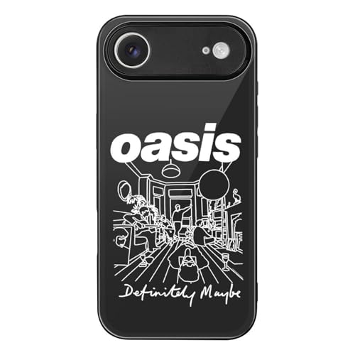 iPhone17 Air用ケース オアシス OASIS バンド スマホケース 背面 強化ガラス アイフォン17 Airカバー ワイヤレス充電対応 耐衝撃 全面保護 軽量 脱着簡単 傷汚れ防止 指紋防止 かわいい おしゃれ 贈り物
