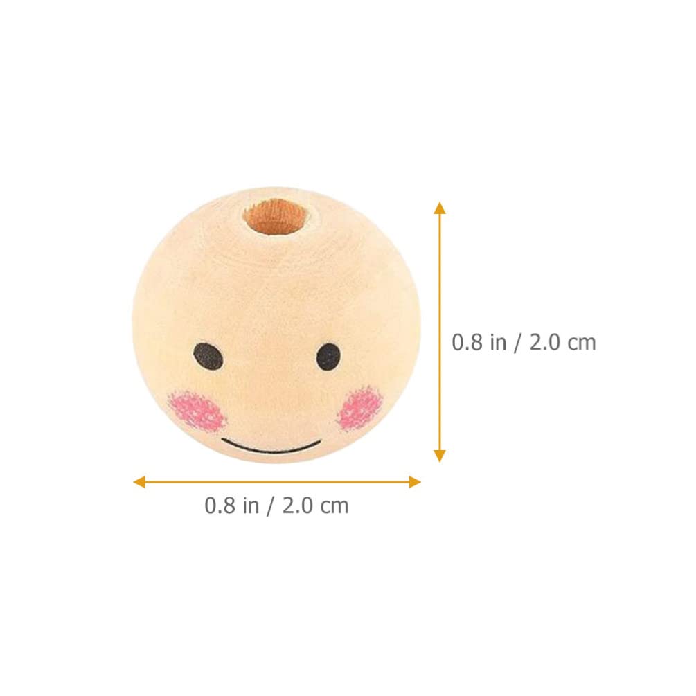 STOBOK 50 Perline Legno Naturali Con Forme (cuore, Stella, Rotonde) Per Creare Bracciali E Gioielli Fai-da-te - 2