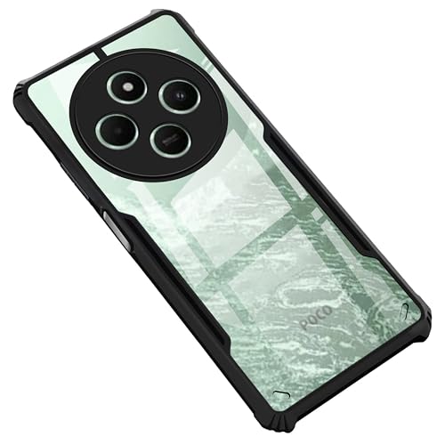 Image of Amazon Brand - Solimo Back Case Cover for Poco C75 | Compatible for Poco C75 Back Case Cover | Clear Case with Camera Protection | (TPU + PC | Matte Black)