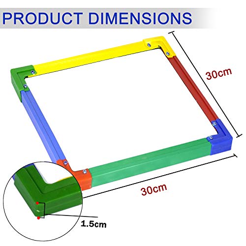 Image of DAHSHA 2 in 1 Double Sided White & Green Slate for Kids Double Side Slate Board with Colorful Aluminum Frame with Chalk (30 * 30 cm)
