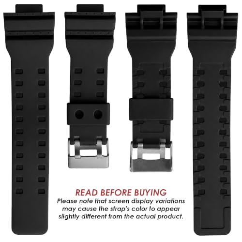 Image of DBLACK ''CDS3'' 16MM Resin Watch Strap / / Best Replacement, Compatible Strap with CASI0 Gshock GD-120, GA-100, GA-110, GA-100C & Other Model Watches