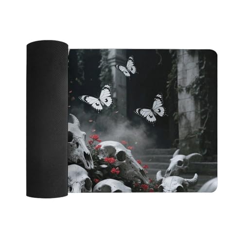 Desk Pad Protector 60x30 cm Skulls Butterfly Base Antideslizante miniatura 3