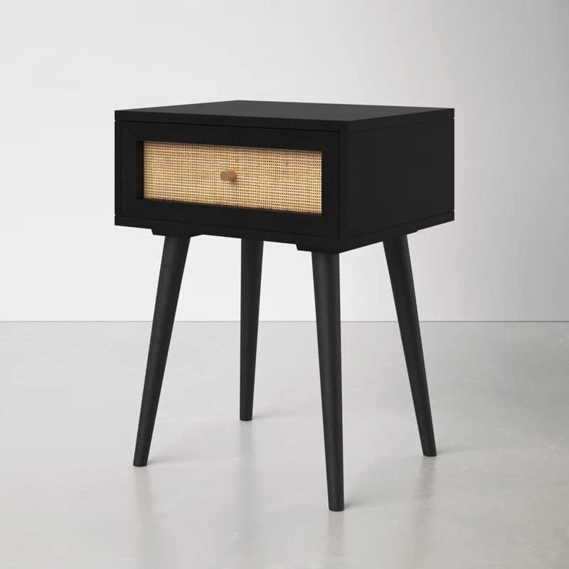 GOKUL ART Bedside | Solid Wood 1 Drawer Side Table End Table for Living Room Classic Nightstand for Bedroom(Walnut-image-10
