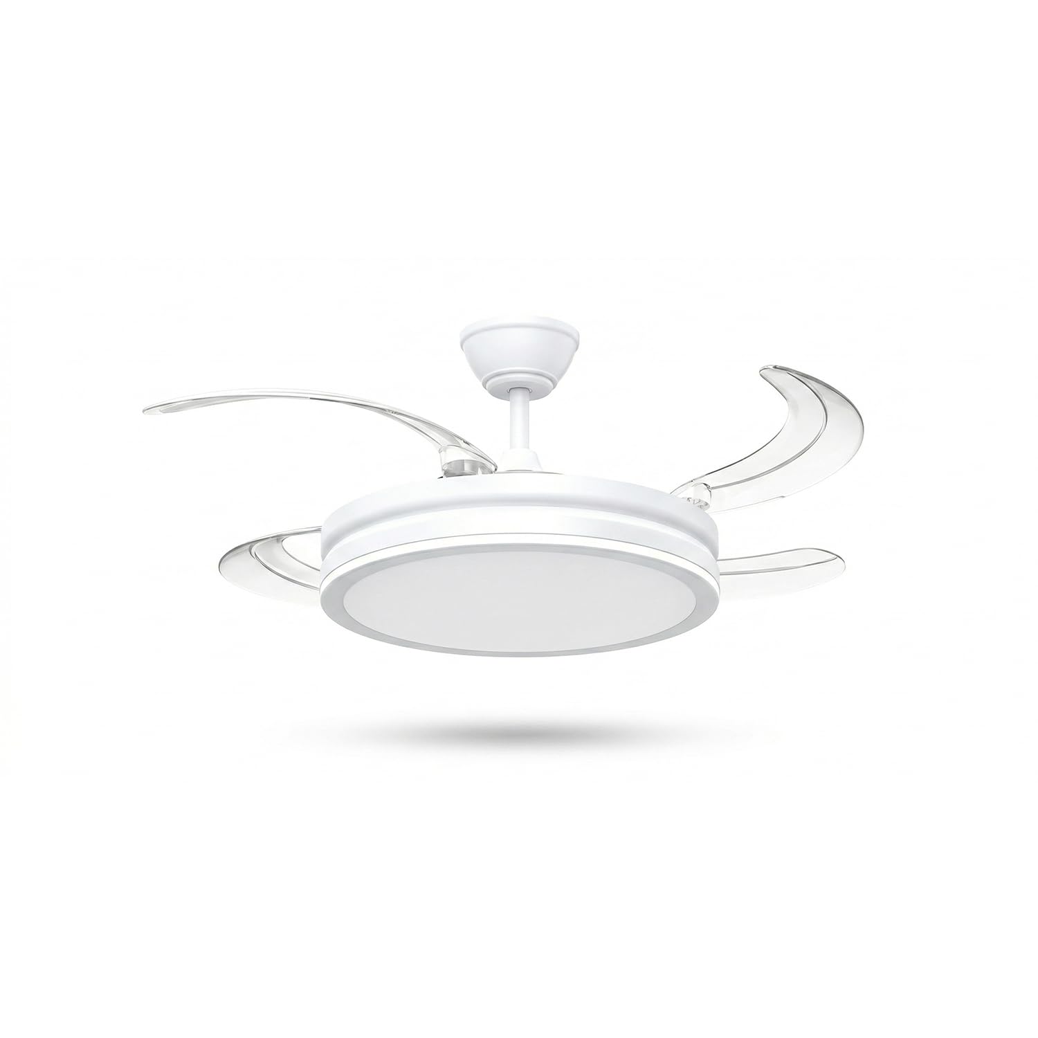 Ventilador de Techo con Luz LED 42” con Aspas Retráctiles, Motor DC Silencioso, 6 Velocidades, Mando a Distancia, Función Reversible, Temporizador