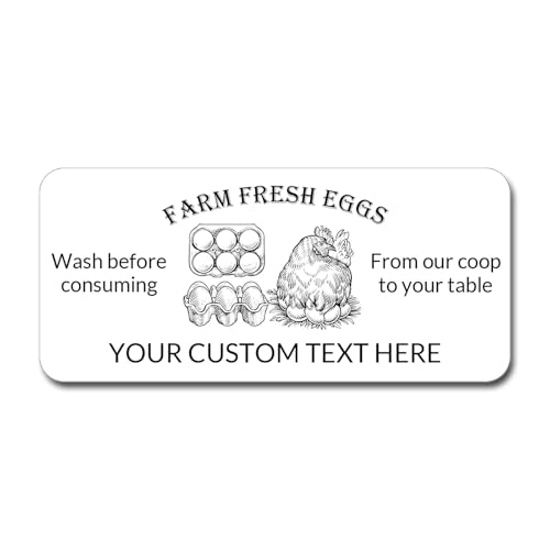 (Made in Chicago) Custom Egg Label Personalized Egg Carton Stickers-Customized Farm Fresh Egg Carton Labels (Egg Labels 17)