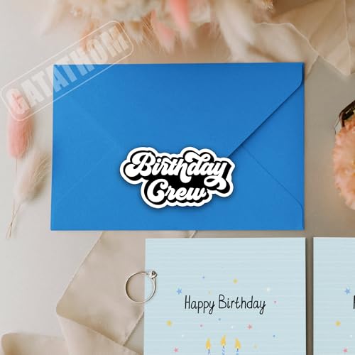 (3Pcs) Retro Birthday Crew Stickers – Waterproof Vinyl Decals for Cups, Water Bottles, Scrapbookings, Phone Case – Fun Birthday Party Accessories, 3" x 1.7" by GATATHOM - Used condition - Image 2