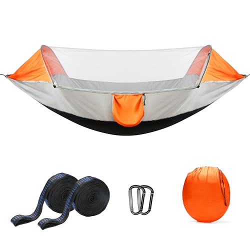 Belle Vous Portable Camping Hammock with Mosquito Net - Single Parachute Nylon Hammock with Tree Straps & Carabiners - Lightweight Travel Hammock for Outdoor Backpacking, Camping & Hiking Belle Vous Portable Camping Hammock with Mosquito Net - Single Parachute Nylon Hammock with Tree Straps & Carabiners - Lightweight Travel Hammock for Outdoor Backpacking, Camping & Hiking