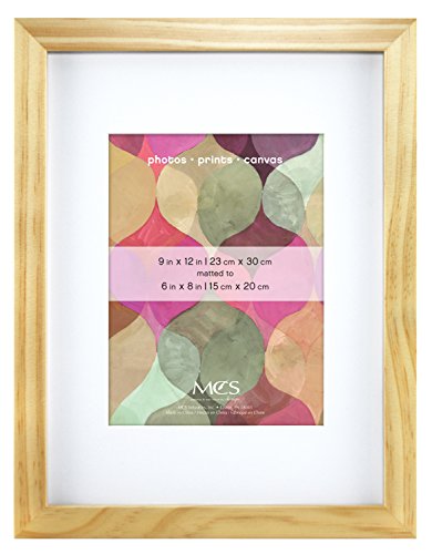 MCS 9x12 Inch Art Frame with 6x8 Inch Mat Opening, Natural (47572)