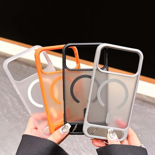 Coque iPhone 17 Pro orange protection rigide silicone support de table - 2