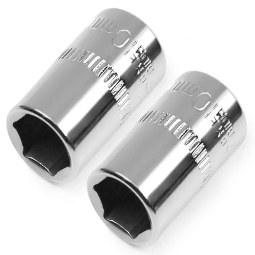 Utoolmart 1/4" Drive 10mm Socket, Shallow Socket Set, for General Repairs, 6-Point, Metric, Cr-V, 2pcs
