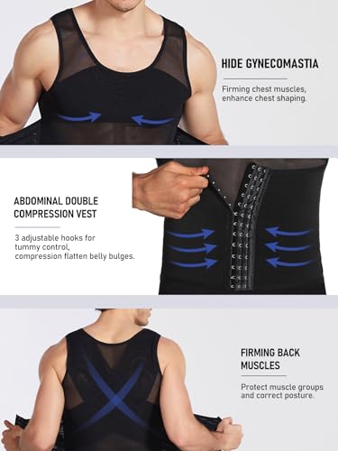 Mens Shapewear Slimming Body Shaper Vest Tummy Control Compression Shirts Tight Tank Top4
