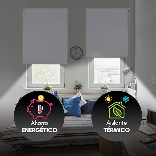 Miniatura 4 de Estores Enrollables Opacos Con Tejido De Calidad. Estor Opaco Blackout Persiana Opaca Que Aporta Oscuridad. Cortinas Dormitorio Opacas Novedad Storesdeco Blanco 200 X 250 Cm