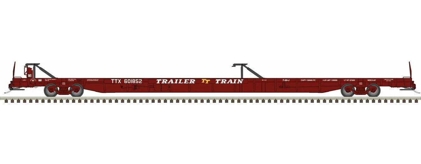 ACF 89' F89-J Flatcar - Ready to Run -- Trailer-Train #601089 (As-Delivered, Boxcar Red)