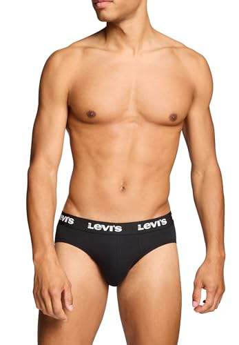 Levi's 6er Pack Herren Levis Repeat Logo Boxer Brief Boxershorts Unterwäsche Pants, Farbe:Black, Bekleidungsgröße:S – Ansicht 2