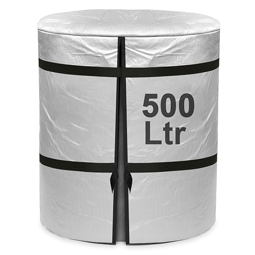 Image of GLUN 500 Liter Water Tank Insulation Cover, Pack of 1 Valcro Opening, Protects from Heat, Cold & Algae, Roof Top Thermal Water Tank Cover