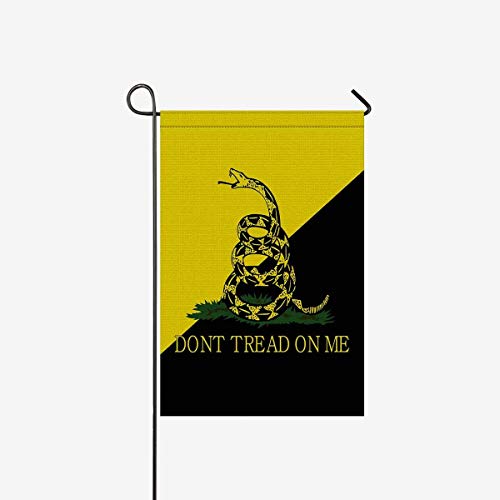 TAOGAN Gadsden Flag Yellow and Black Double-Sided Garden Flag Decorative for Garden and Home Decorations, House Banner 12 x 18 Inches (Without Flagpole)