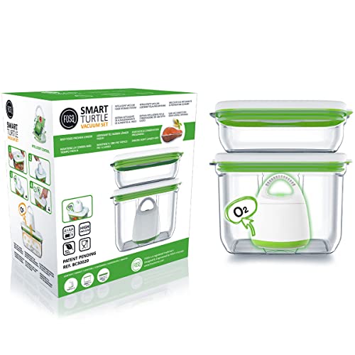 FOSA HOME Envasadora al vacio de alimentos inalámbrica y portátil, 2 recipientes (2.3 L y 1.0 L) de plástico y silicona para conservar cualquier alimentos (incluido liquidos y harinas).