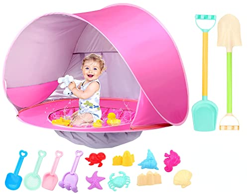 Barraca de praia para bebê GKPLY com piscina, barracas de praia pop-up para crianças pequenas ou inf