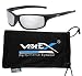 VertX Men's Polarized Sunglasses Sport Cycling Running Outdoor w/ free Microfiber Pouch – Black Frame Silver Lens