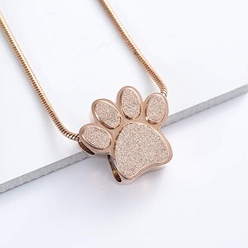 QGJNSGC Pet Paw Cremation Jewelry for Ashes Pendant Paw Print Urn Necklace Memorial Keepsake Jewelry for Pet/Dog's/Cat's Ashes - Image 3