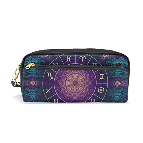 Astuccio con testa di girasole su nuvola di parole piena di termini botanici astuccio per matite penne pennarelli articoli di cancelleria per scuola e ufficio pelle sintetica giallo blu