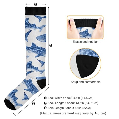 Image of Fisyme Socks for Women Men, Warm Comfort Athletic Crew Running Hiking Cycling Compression Socks