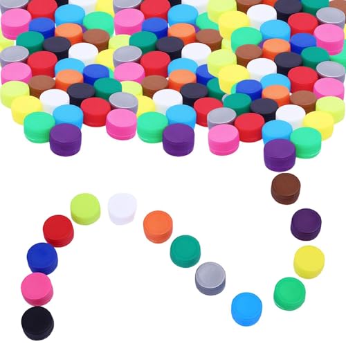LIXSAZSE Tapas de botellas de agua colores duraderos, accesorios manualidades alto rendimiento para actividades educativas. APLICACIÓN: Adecuado para el hogar, inteligencia infantil, tapas