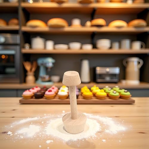 Tustao Tart Tamper Pastry Tamper Double Side Wooden Egg Tart Tamper Mold DIY Cake Pastry Pusher for Kitchen Party Baking Tools Tart Tamper, Pie, Tart and Quiche Pans,Tart Pans