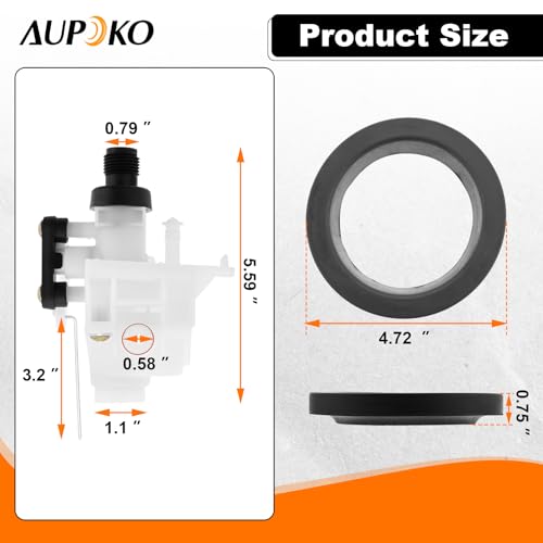 Image of Aupoko 31705 RV Toilet Water Valve Kit, Leak-Resistant High-Performance RV Toilet Water Valve Module Assembly Compatible with Thetford Aqua-Magic V High and Low Models for 31688 31687 31683 31648 etc