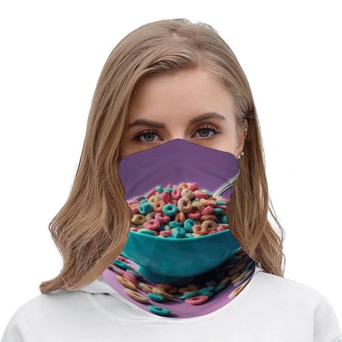 Balaclava de Cuello con Máscara Facial Transpirable Antiviento y Antipolvo, Diseño Cereal en Bol, para Hombres y Mujeres miniatura 4