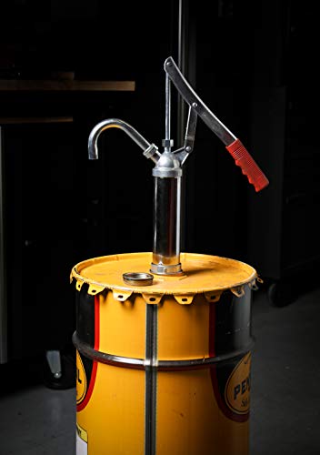 Ares 55000 - Oil Barrel Pump - 2-Piece Telescoping Suction Tube Fits 15-55 Gallon Drums - Designed To Deliver Base Oil, Transmission Oil And Heavier Fluids - Removable Heavy Duty Spout #TOP5