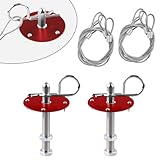 Yourkar Hood Pins Kit for Car, Stainless Steel, Universal Engine Hood Pins, Red