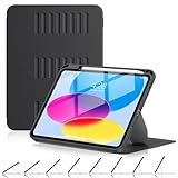 Supveco Case for iPad (A16) 11-inch 2025 and iPad 10th Generation 10.9 inch (2022) with Pencil Holder,Multi Angles Magnetic Stand,Shockproof Protection Cover with Auto Sleep/Wake-Black