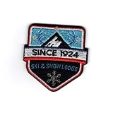 Patch Ecusson Thermocollant Blason Ski and snow lodge montagne 5 x 5 cm